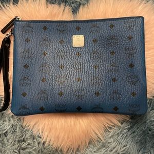 MCM blue wristlet